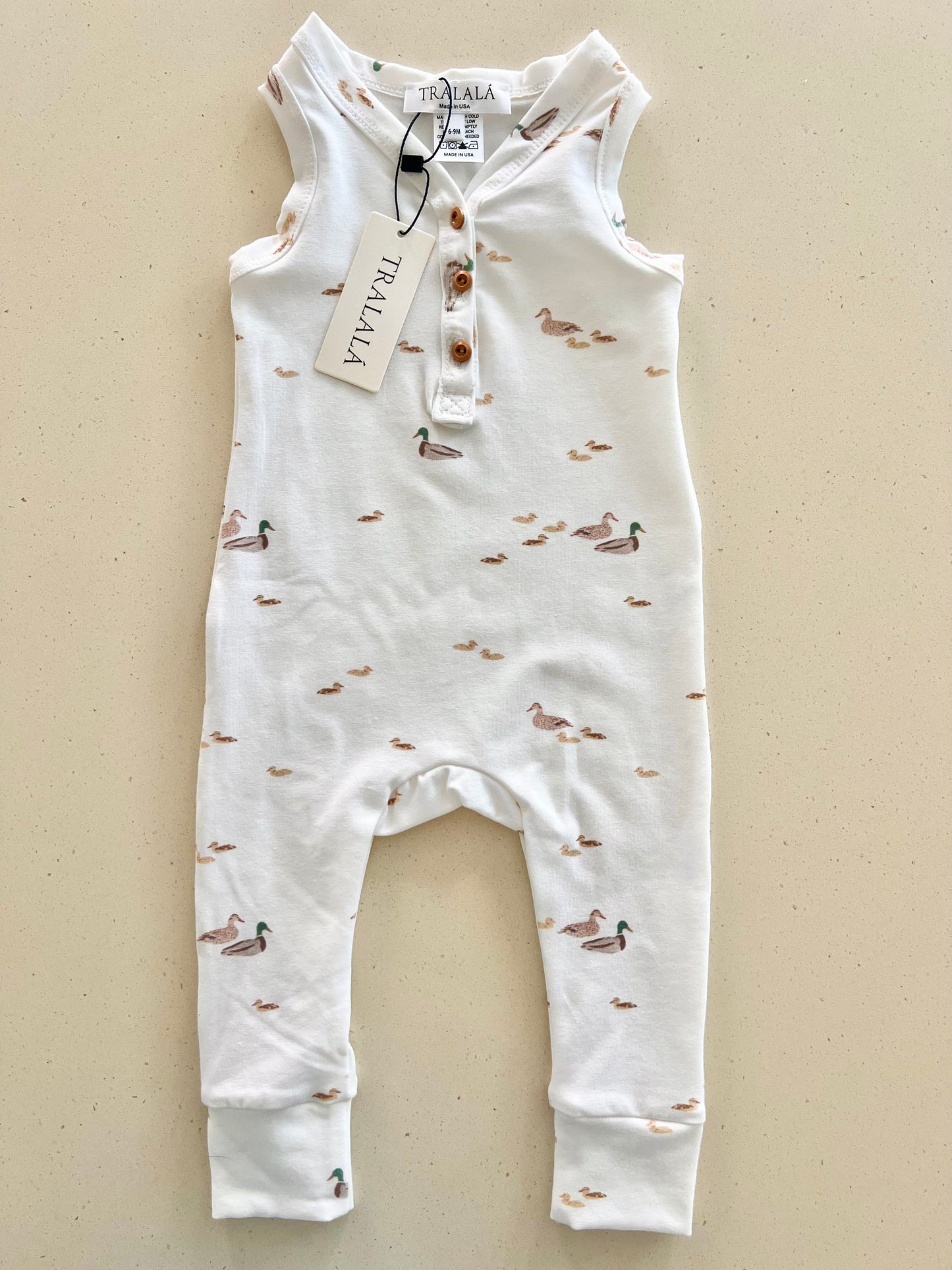 Henley Romper - Mallard Duckling